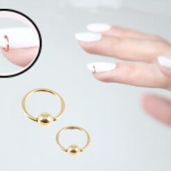 Piercing Νυχιών 0,7mm Χρυσό 2τεμ.