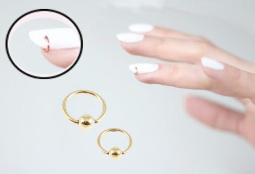 Piercing Νυχιών 0,7mm Χρυσό 2τεμ.