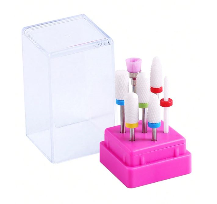 Nail Drill Ceramic Bits Set with case – 7pcs / ND33 Nail Drill Ceramic Bits Set with case - 7pcs / ND33