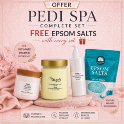 Pedi Set 1τεμ. Μάσκα Ποδιών Cocoa butter 350ml - 1τεμ. Χειροποίητο Scrub Σώματος & Πεντικιούρ 400ml - 1τεμ. Κρέμα Μασάζ Ποδιών Avocado 400ml & Δωρεάν 1τεμ. Άλατα Epsom 450gr